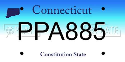 PPA885 Connecticut License Plate