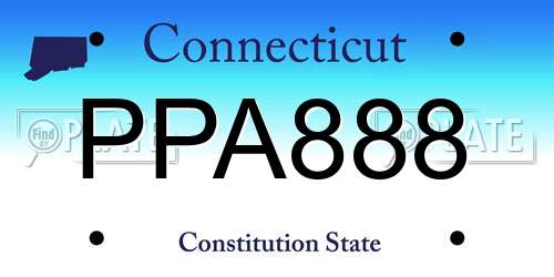 PPA888 Connecticut License Plate