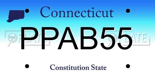PPAB55 Connecticut License Plate