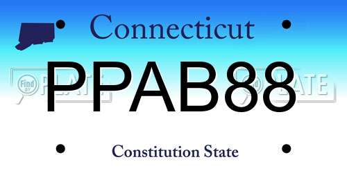 PPAB88 Connecticut License Plate