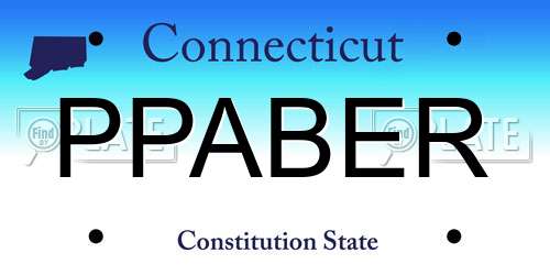 PPABER Connecticut License Plate