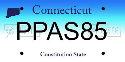PPAS85 Connecticut License Plate