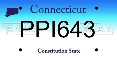 PPI643 Connecticut License Plate