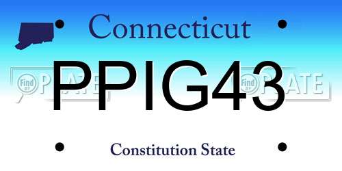 PPIG43 Connecticut License Plate