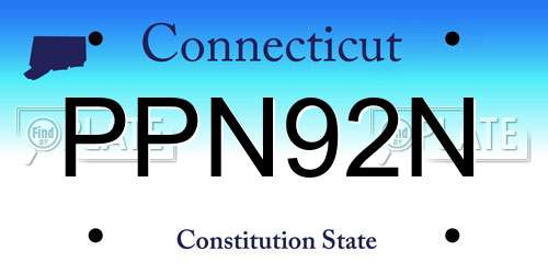 PPN92N Connecticut License Plate