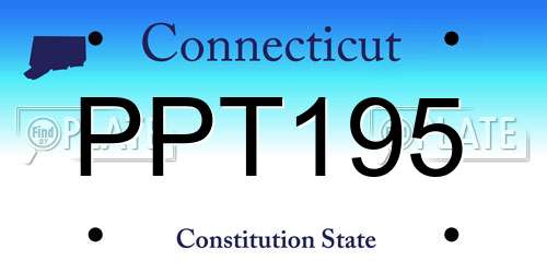 PPT195 Connecticut License Plate