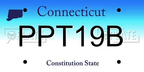 PPT19B Connecticut License Plate