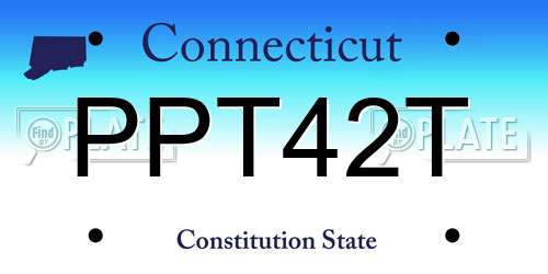 PPT42T Connecticut License Plate