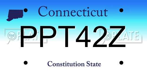 PPT42Z Connecticut License Plate