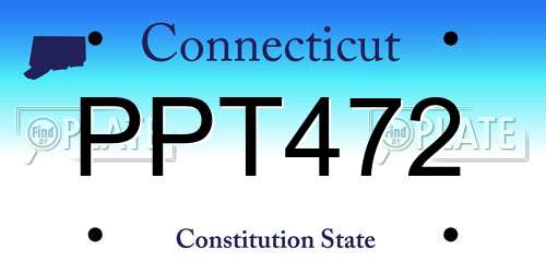 PPT472 Connecticut License Plate