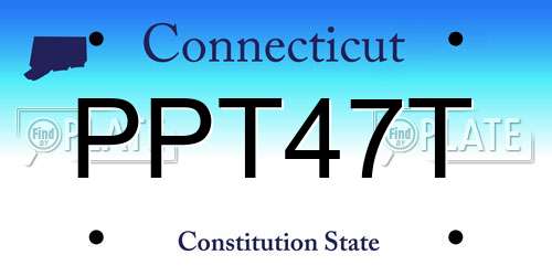 PPT47T Connecticut License Plate