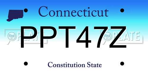 PPT47Z Connecticut License Plate