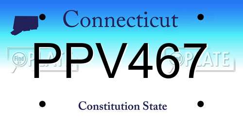 PPV467 Connecticut License Plate