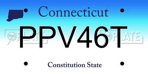 PPV46T Connecticut License Plate