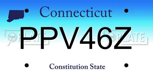 PPV46Z Connecticut License Plate