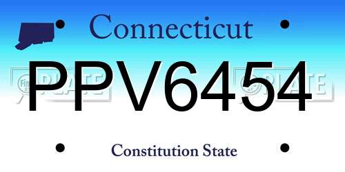 PPV6454 Connecticut License Plate