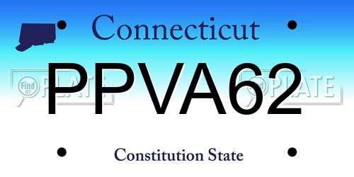PPVA62 Connecticut License Plate