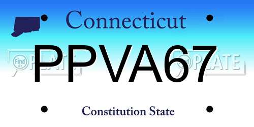 PPVA67 Connecticut License Plate