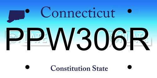PPW306R Connecticut License Plate