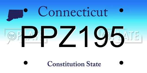 PPZ195 Connecticut License Plate