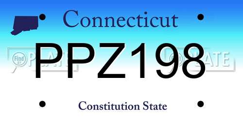 PPZ198 Connecticut License Plate