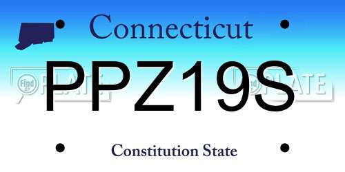PPZ19S Connecticut License Plate