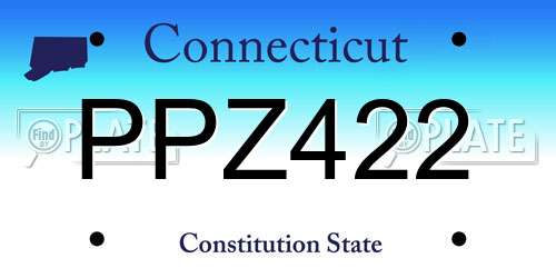 PPZ422 Connecticut License Plate