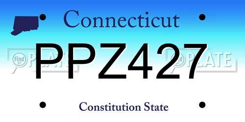 PPZ427 Connecticut License Plate