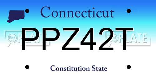 PPZ42T Connecticut License Plate