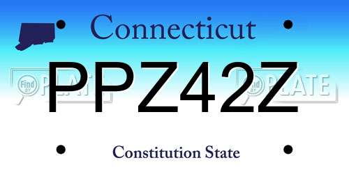 PPZ42Z Connecticut License Plate