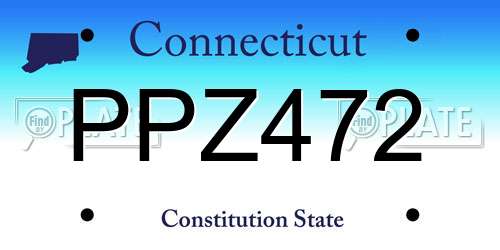 PPZ472 Connecticut License Plate