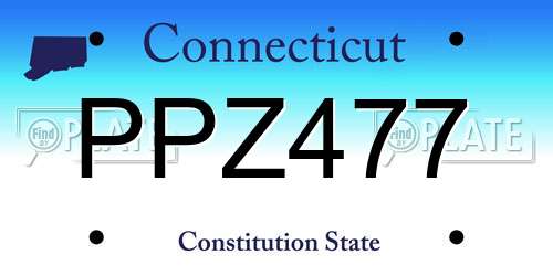 PPZ477 Connecticut License Plate