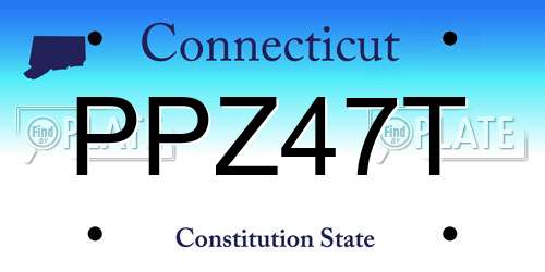 PPZ47T Connecticut License Plate