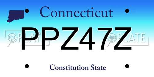 PPZ47Z Connecticut License Plate