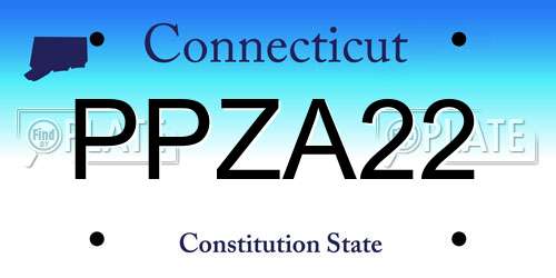PPZA22 Connecticut License Plate