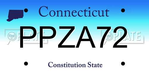 PPZA72 Connecticut License Plate