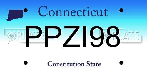 PPZI98 Connecticut License Plate