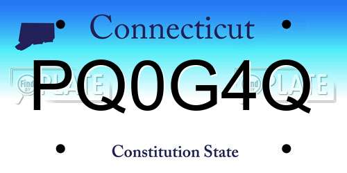 PQ0G4Q Connecticut License Plate