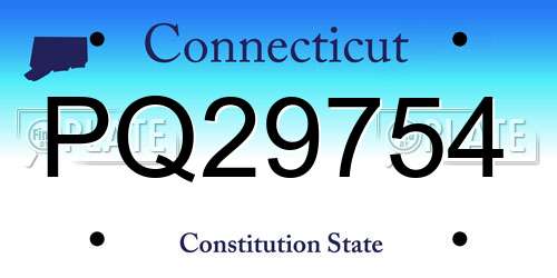 PQ29754 Connecticut License Plate