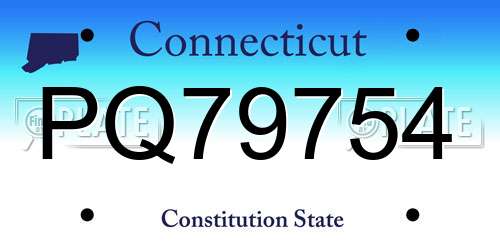 PQ79754 Connecticut License Plate