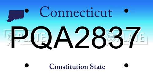 PQA2837 Connecticut License Plate