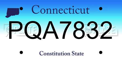 PQA7832 Connecticut License Plate