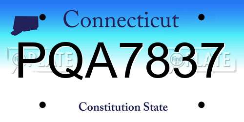 PQA7837 Connecticut License Plate