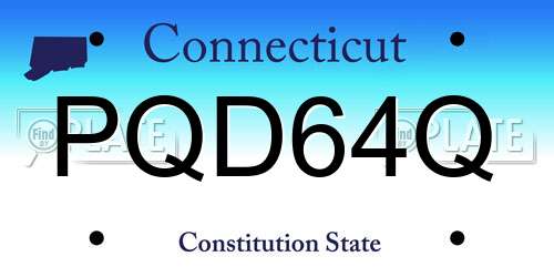PQD64Q Connecticut License Plate