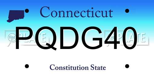 PQDG40 Connecticut License Plate