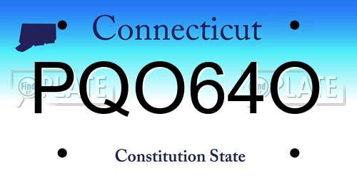PQO64O Connecticut License Plate