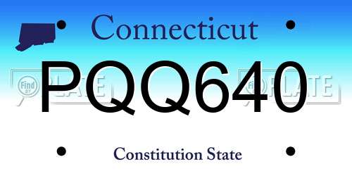 PQQ640 Connecticut License Plate