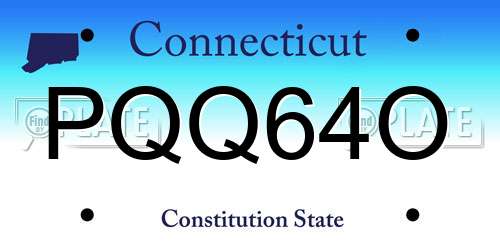 PQQ64O Connecticut License Plate