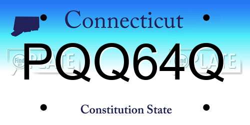 PQQ64Q Connecticut License Plate