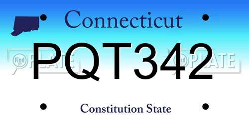 PQT342 Connecticut License Plate